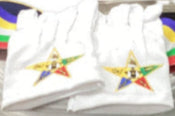  White gloves with embroidered OES symbol.