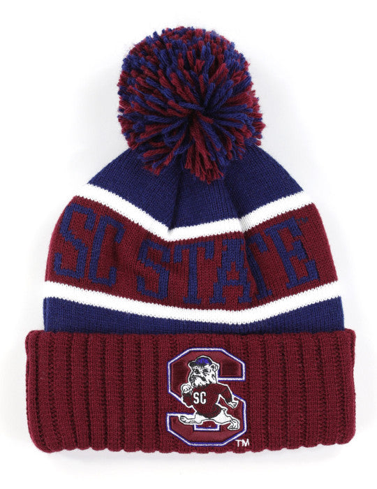 SCSU Garnet & Blue SC STATE Beanie with Bulldog Logo
